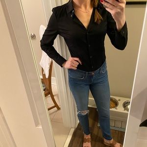 EXPRESS BLACK BUTTON DOWN BODYSUIT